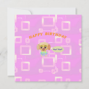 Flat Note Card Geburtstag Pink Geometric Baby Girl Mitteilungskarte