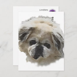 Flat Note Card Louis Newie die Rettung Pekingese Mitteilungskarte