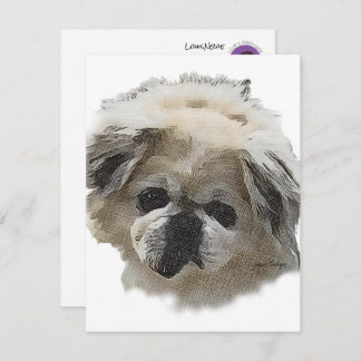 Flat Note Card Louis Newie die Rettung Pekingese Mitteilungskarte
