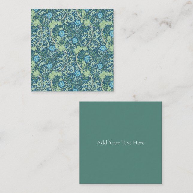 FLAT NOTE CARD : WILLIAM MORRIS : SEAWEED MITTEILUNGSKARTE (Vorne/Hinten)