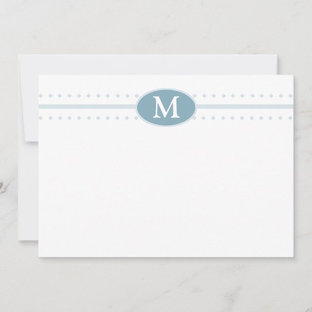 Flat Notecard Monogram Mitteilungskarte (Vorderseite)