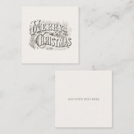 FLAT NOTECARD : VINTAGE "MERRY CHRISTMAS" MITTEILUNGSKARTE