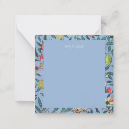 FLAT NOTECARD : WILLIAM MORRIS "BLAUE POMEGRANATES MITTEILUNGSKARTE