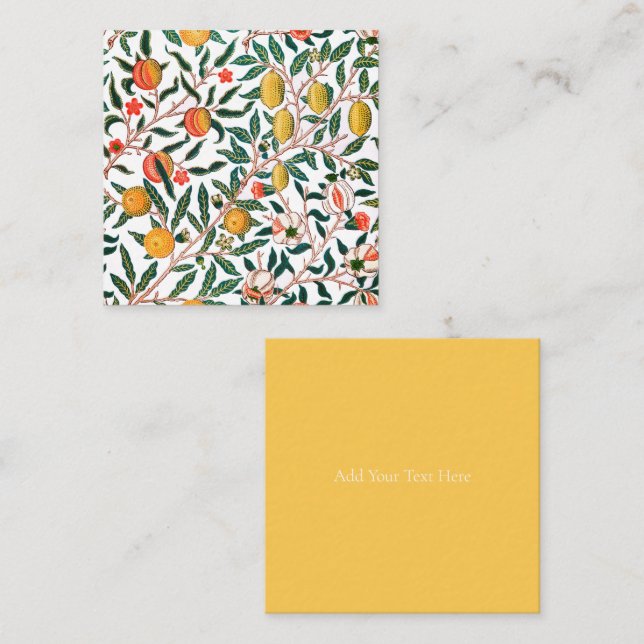 FLAT NOTECARD : WILLIAM MORRIS ; POMEGRANATE MITTEILUNGSKARTE (Vorne/Hinten)
