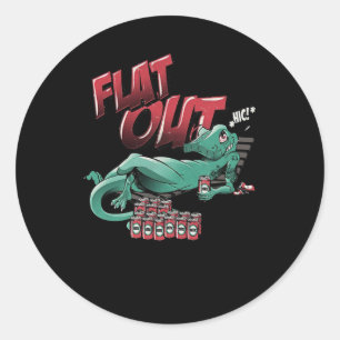 Flat Out Lizard Runder Aufkleber