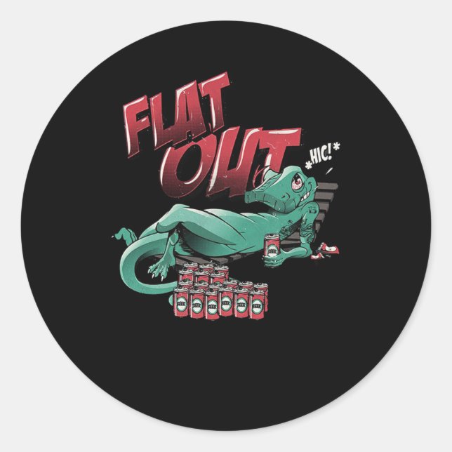 Flat Out Lizard Runder Aufkleber (Vorderseite)