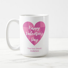 Flat Pink Happy Valentine's Day Kaffeetasse