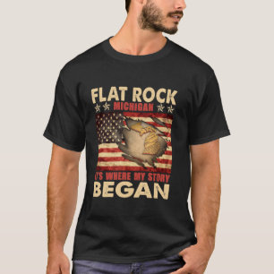 Flat Rock Michigan USA Flag 4. Juli Long Sleev T-Shirt