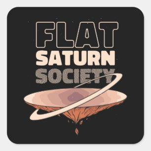 FLAT SATURN SOCIETY QUADRATISCHER AUFKLEBER