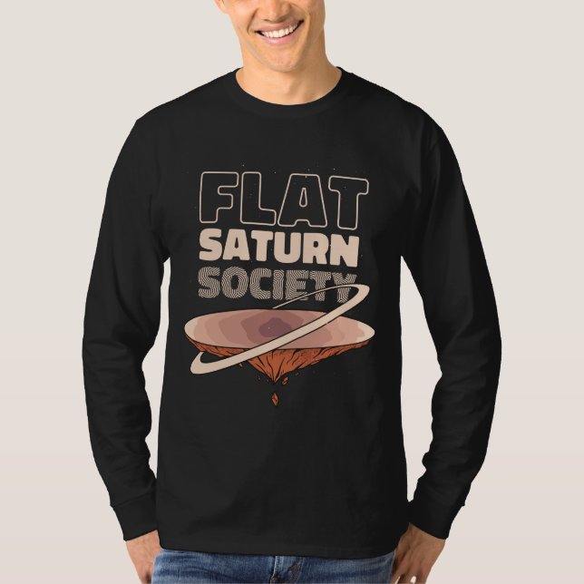 Flat Saturn Society Science Design T-Shirt (Vorderseite)