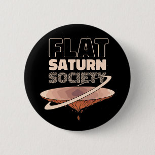 Flat Saturn Society - Wissenschaftsdesign Button