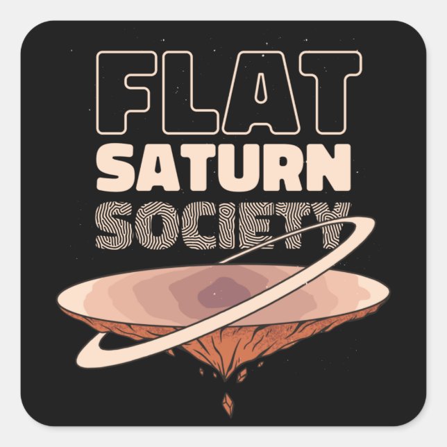 Flat Saturn Society - Wissenschaftsdesign Quadratischer Aufkleber (Vorderseite)