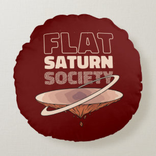 Flat Saturn Society - Wissenschaftsdesign Rundes Kissen