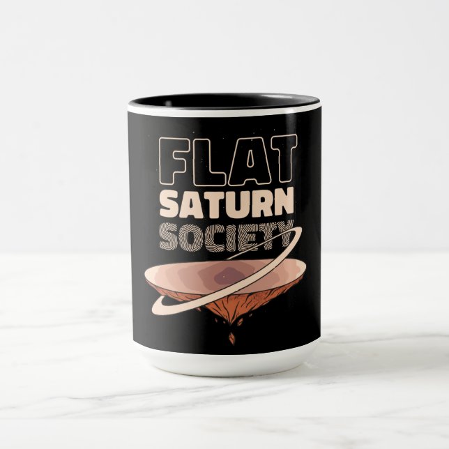 Flat Saturn Society - Wissenschaftsdesign Tasse (Zentrum)