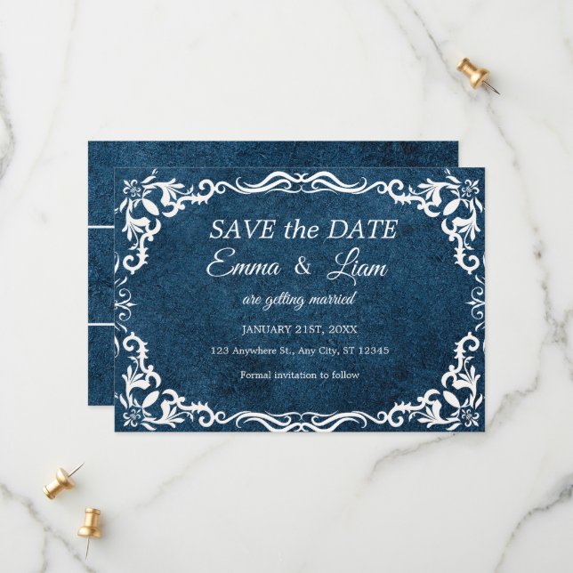 Flat Save The Date Card (Vorderseite/Rückseite Beispiel)
