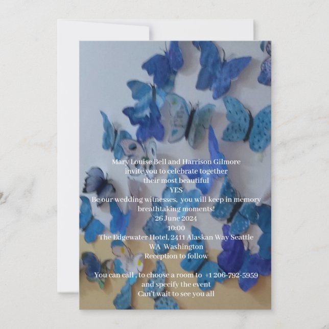 Flat Save The Date Card Wedding  (Vorderseite)