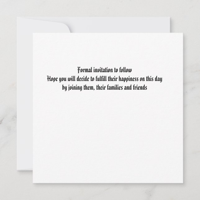 Flat Save the Date Wedding Amaryllis Red (Rückseite)