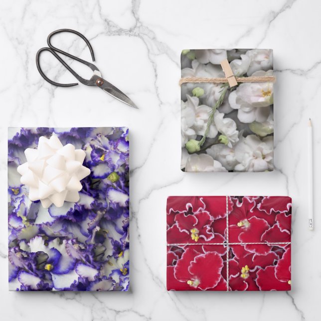 Flat Sheet-Set von 3 Geschenkpapier Set (Vorderseite)