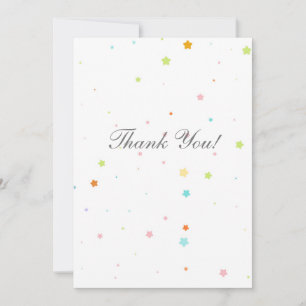 Flat Thank You Card With Stars Dankeskarte