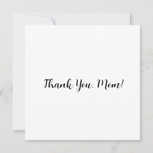 Flat ‘Thank You, Mom!’ Card with Floral Back Dankeskarte (Vorderseite)