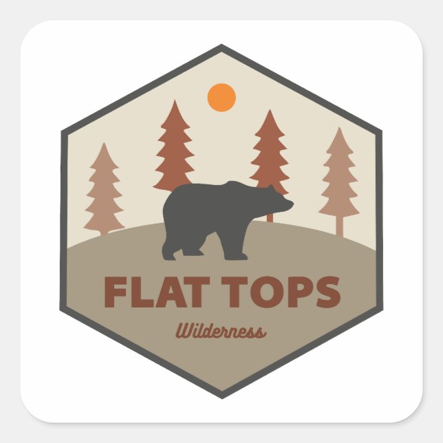 Flat Tops Wilderness Colorado Bär Quadratischer Aufkleber (Vorderseite)