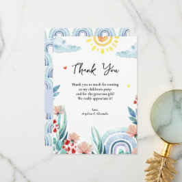 Flat Vielen Dank Baby Duschkarte mit Design. Dankeskarte