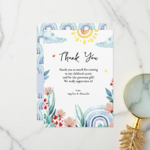 Flat Vielen Dank Baby Duschkarte mit Design. Dankeskarte