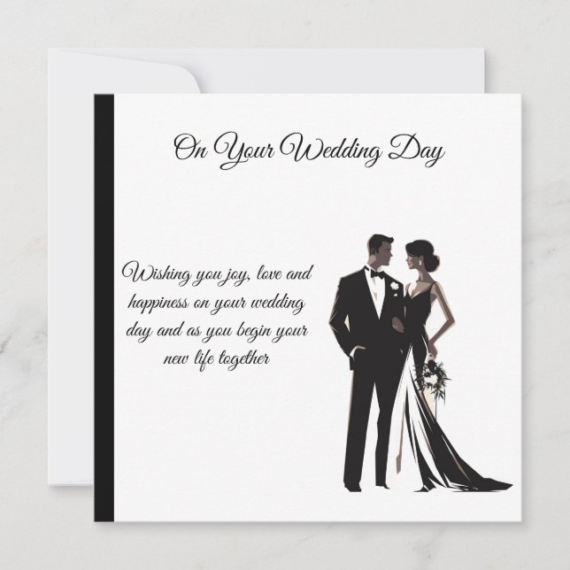 Flat Wedding Card Karte (Vorderseite)