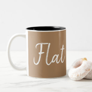 Flat White Espresso Kaffeefreunde Typografie Zweifarbige Tasse