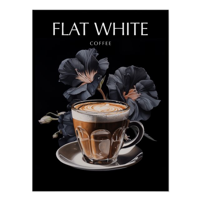 Flat White Kaffee Kunst Poster (Vorderseite)