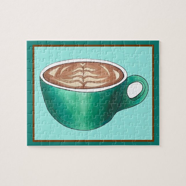 Flat White Latte Cappuccino Coffee Shop Café Puzzle (Horizontal)