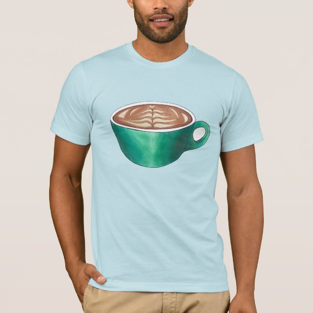 Flat White Latte Cappuccino Coffee Shop Café T-Shirt (Vorderseite)