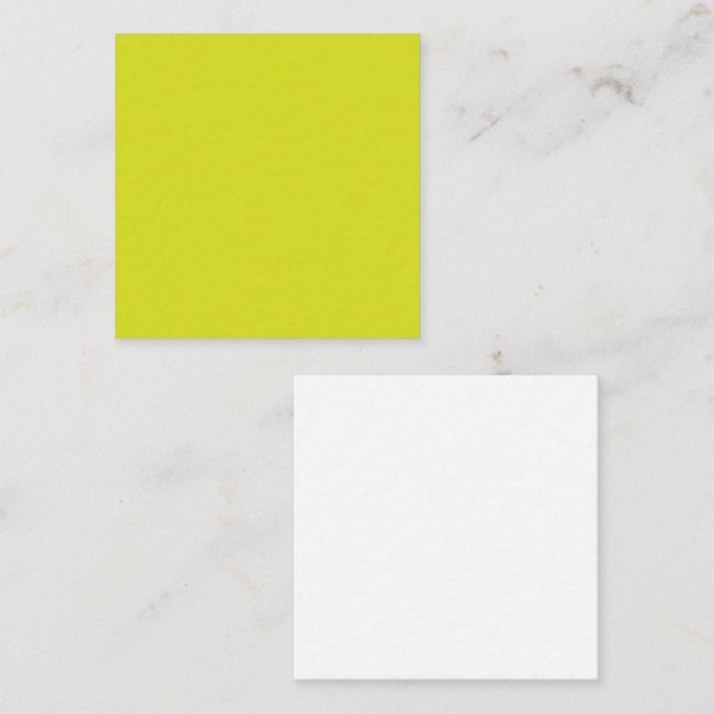 Flat Yellow Background – Back-to-School Texture Quadratische Visitenkarte (Vorne/Hinten)