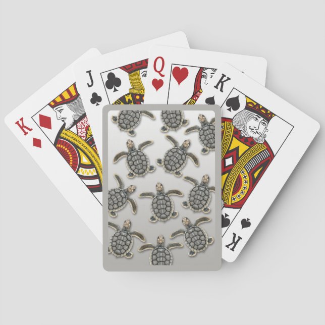 Flatback Meeresschildkrötehatchlings-Spielkarten Spielkarten (Rückseite)