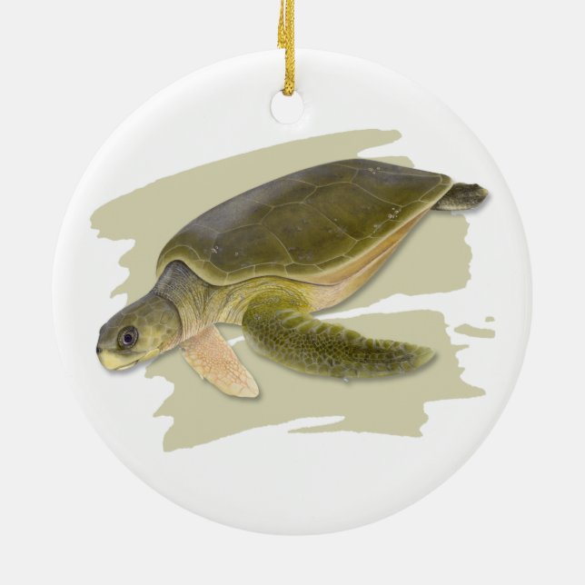 Flatback Sea Turtle Keramik Ornament (Hinten)