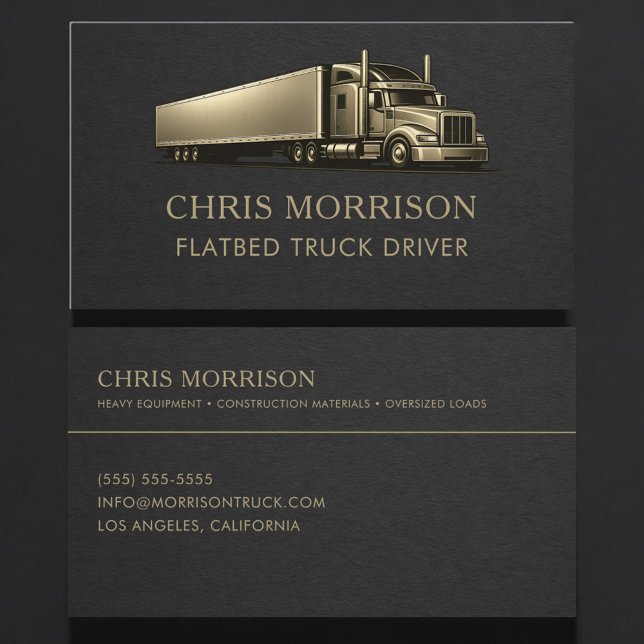 Flatbed Truck Driver Professional Visitenkarte (Von Creator hochgeladen)