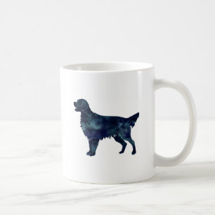 Flatbeschichtete Retriever Black Watercolor-Silhou Kaffeetasse