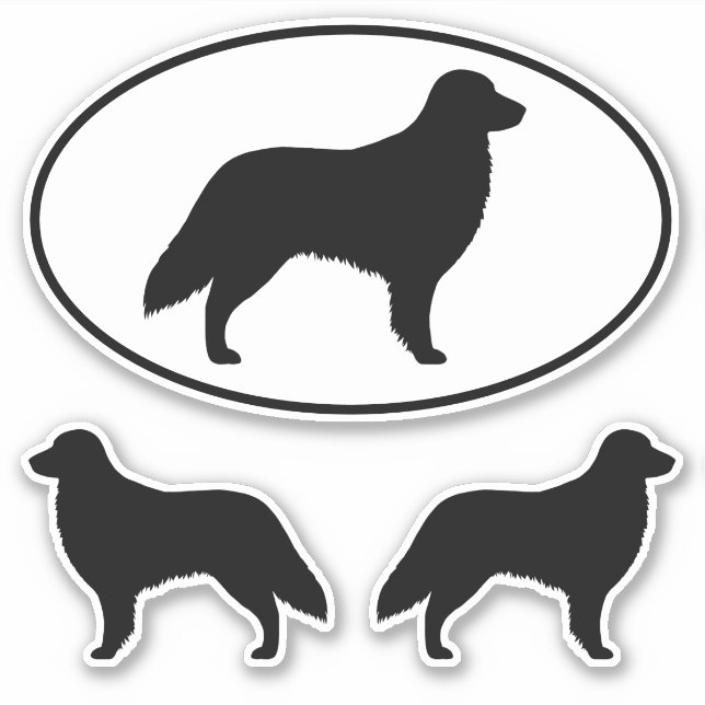 Flatbeschichtetes Retriever Silhouetten Sticker Se (Vorderseite)