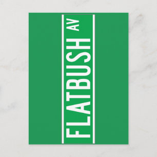 Flatbush Av, New York Street Sign Postkarte