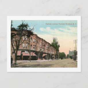 Flatbush Ave, Brooklyn, New York Vintag Postkarte