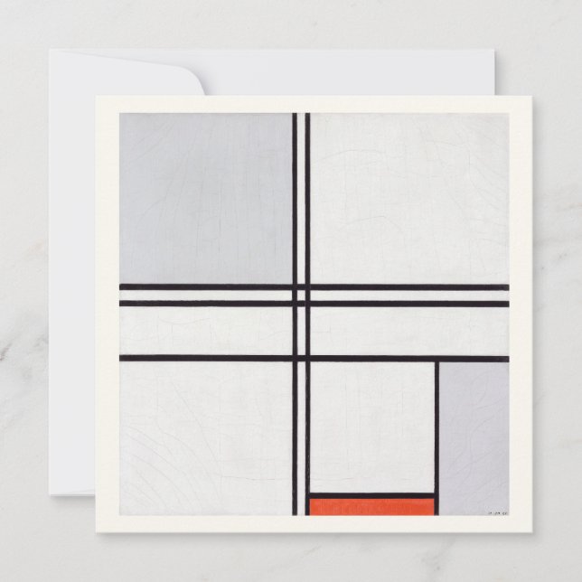 FLATCARD : PIET MONDRIAN : GRAU - RED 1935 (Vorderseite)