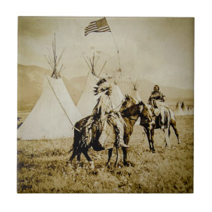 Flathead-Indianer Vintage Native Amerikanische Kri Fliese