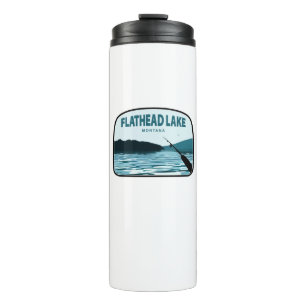 Flathead Lake Montana Angelrute Thermosbecher