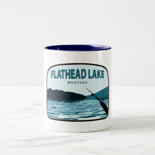 Flathead Lake Montana Angelrute Zweifarbige Tasse