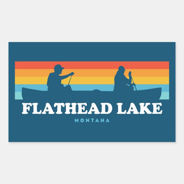 Flathead Lake Montana Canoe Rechteckiger Aufkleber (Vorderseite)