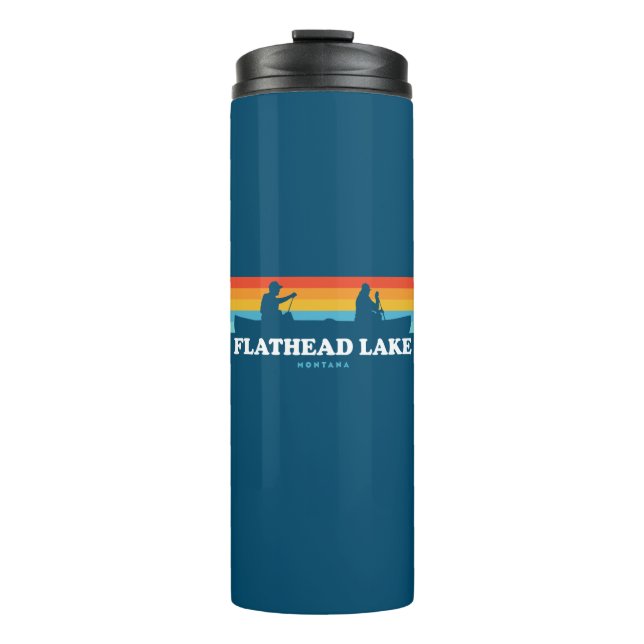 Flathead Lake Montana Canoe Thermosbecher (Vorderseite)