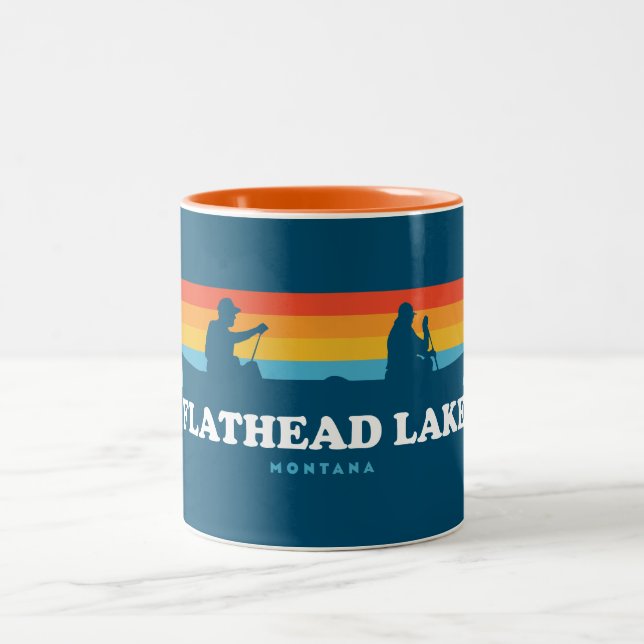 Flathead Lake Montana Canoe Zweifarbige Tasse (Mittel)