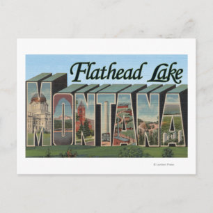 Flathead Lake, Montana - Große Briefmarkenszenen Postkarte