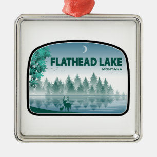 Flathead Lake Montana Hirsche Ornament Aus Metall