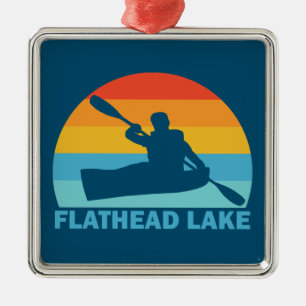 Flathead Lake Montana Kayak Ornament Aus Metall